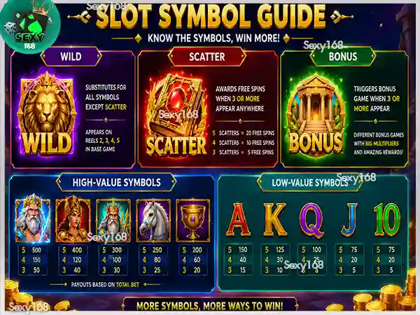 สัญลักษณ์เกมสล็อต มีอะไรบ้าง