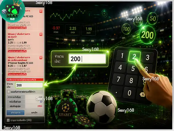 กรอกจำนวนเงินเดิมพัน sexy168 game