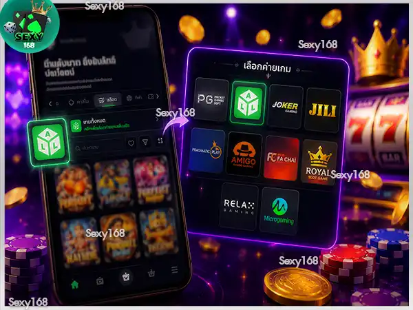 เลือกค่ายสล็อตภายในระบบ sexy168 game
