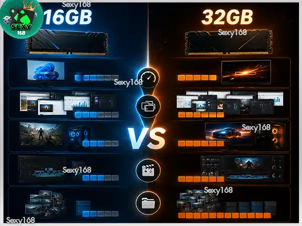 RAM 16GB กับ 32GB ต่างกันแค่ไหน