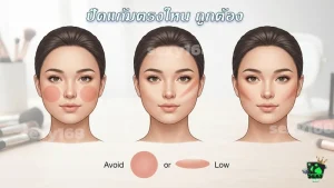 ปัดแก้มตรงไหน ถูกต้อง