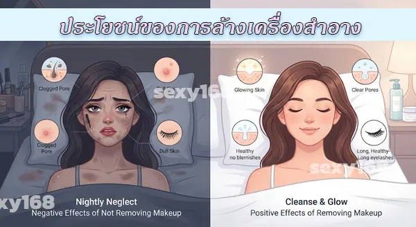 ไม่ล้างเครื่องสำอาง ได้ไหม