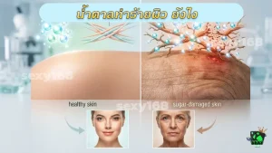 น้ำตาลทำร้ายผิว ยังไง