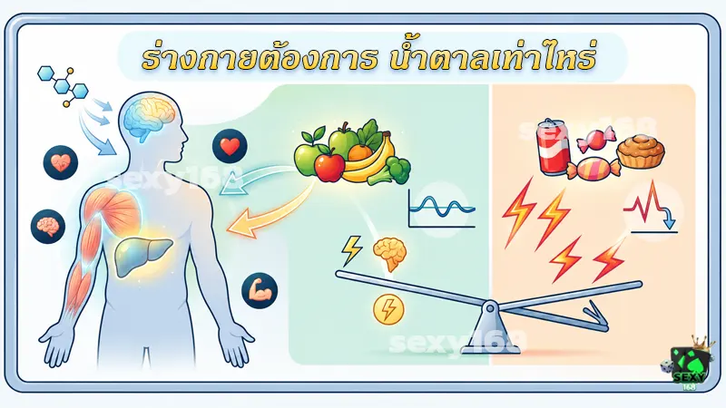 ร่างกายต้องการ น้ำตาลเท่าไหร่