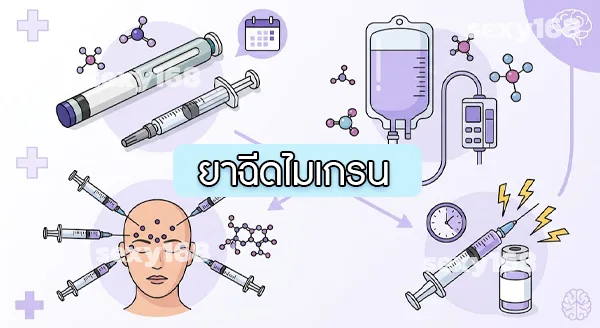 ยาไมเกรน กินกับฉีดต่างกันไหม